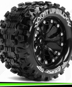 Louise RC MT-UPHILL 1/10 Monster Truck Tire Set Mounted Soft Black 2.8 Wheels 1/2 Offset Hex 12mm