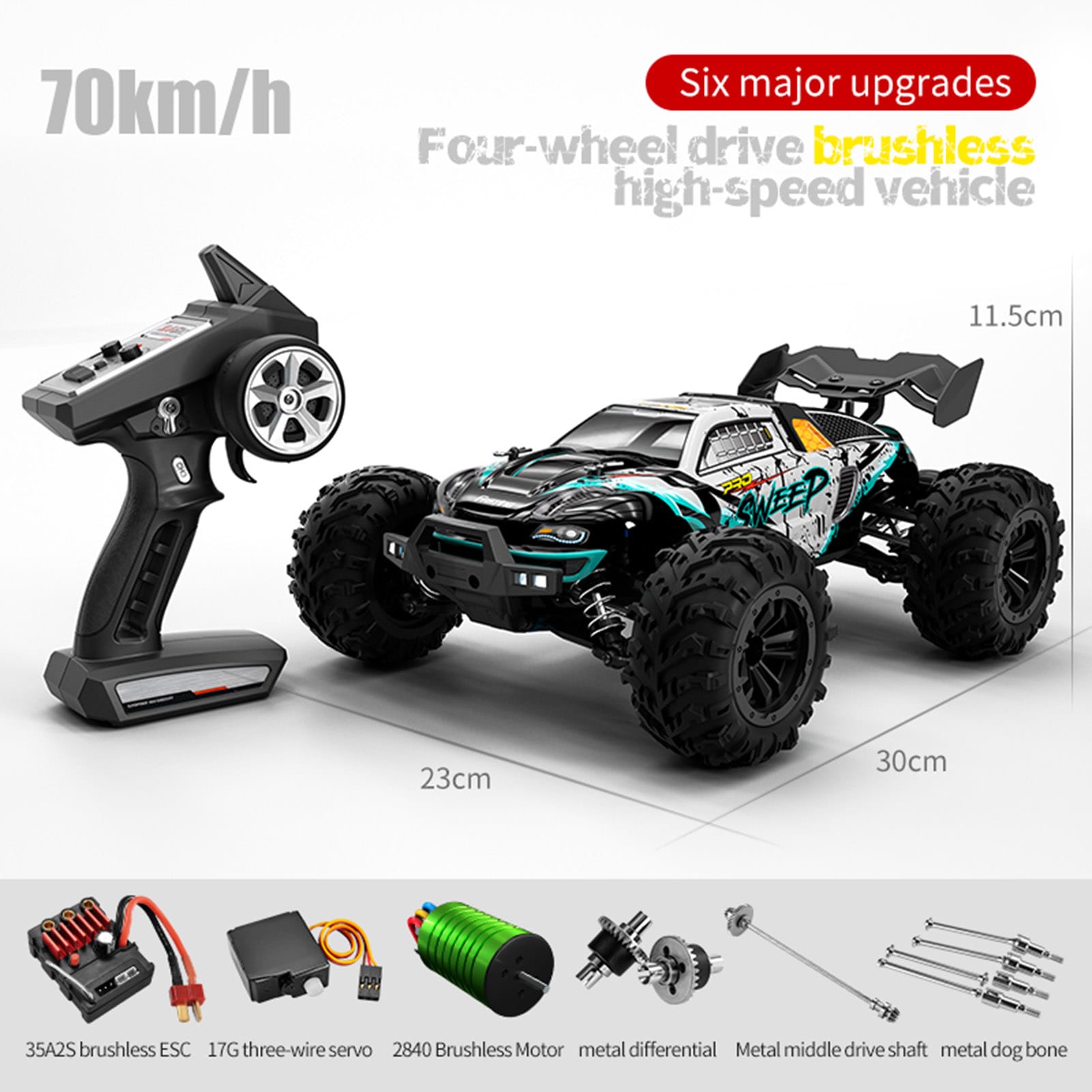 SWEEP 70kph Brushless RC Truck 1/16 RTR – Pace Hobbies